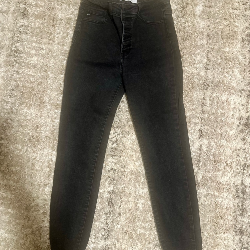 KanCan Dark Gray Button-Fly Jeans